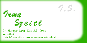 irma szeitl business card